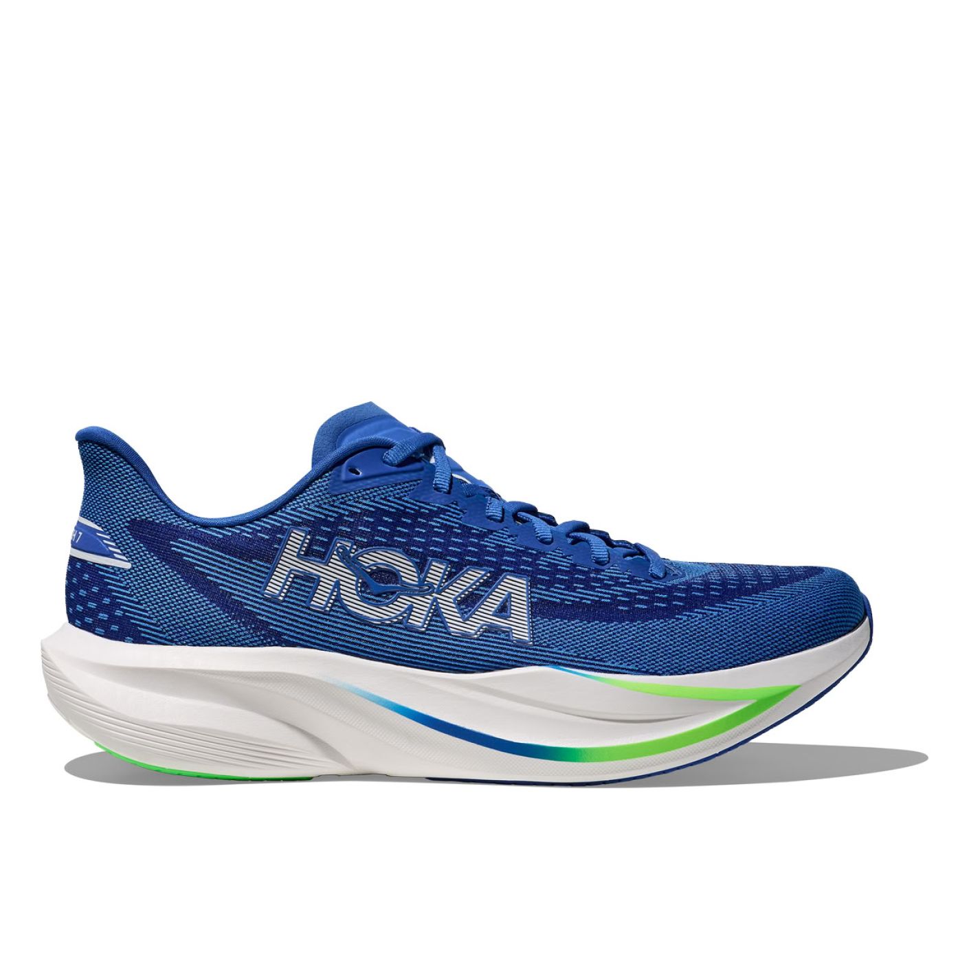 Hoka Mach 7 Cobalt Blue/Neon Green da Uomo