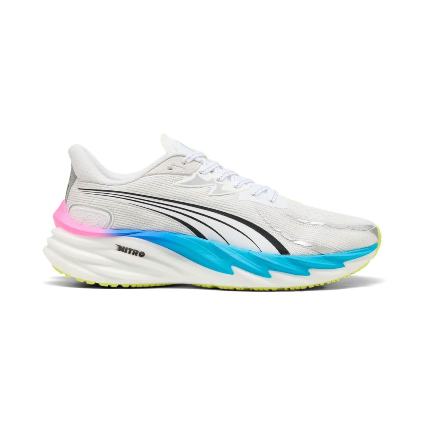 Puma Velocity Nitro 4 Weiß/Ultra Blau/Giftgrün da Uomo