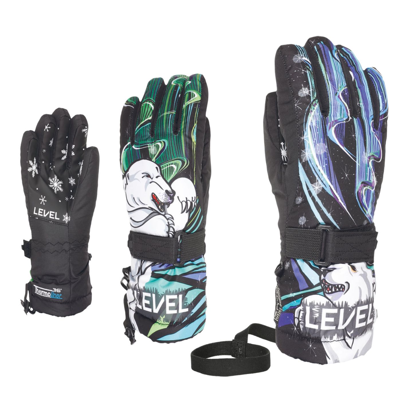 Level Junior Ski Gloves Eclipse