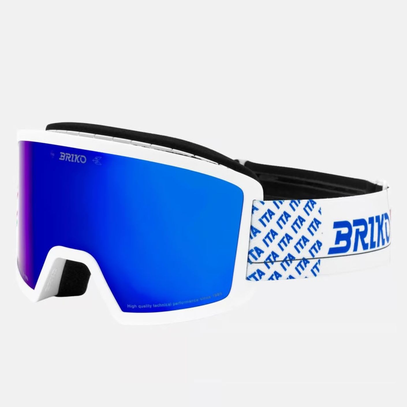 Briko Maschera Frostbite Italia Matt White-Science Blue, lente Blue Cat.3