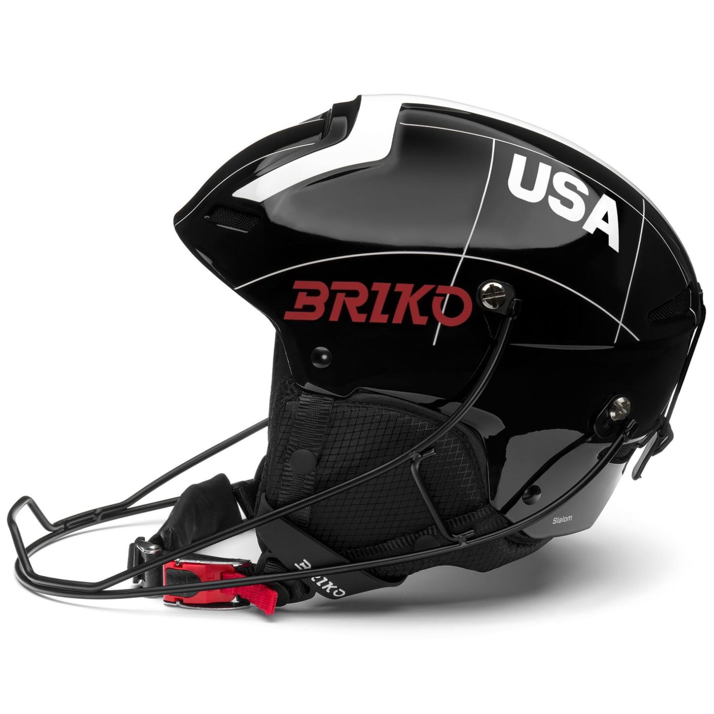 Briko Casco Slalom 2.0 USA Shiny Black/Cardinal Red