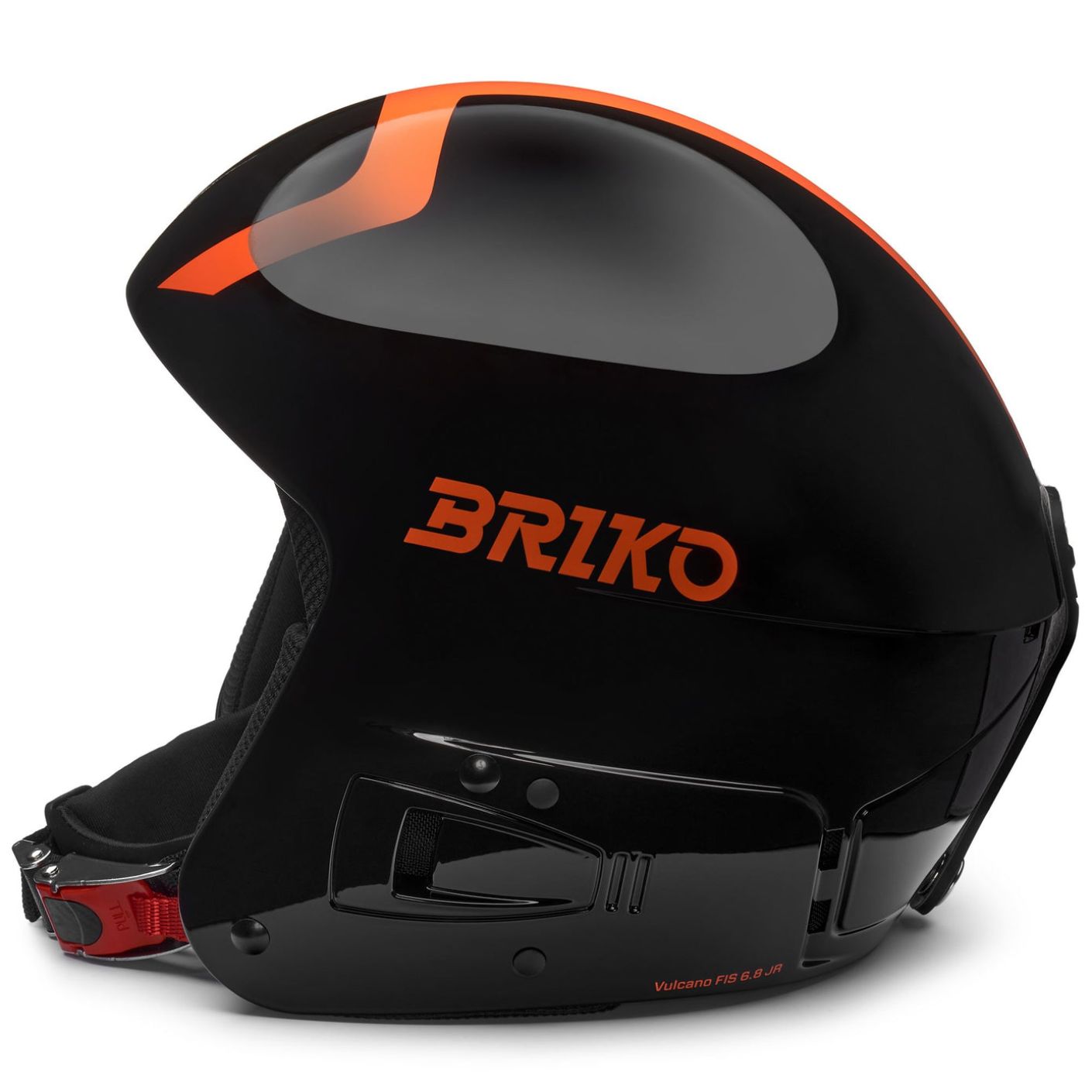 Briko Casco Vulcano Fis 6.8 Junior Shiny Black/Orange Fluo