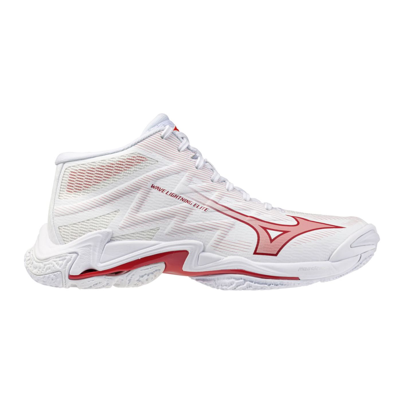 Mizuno Wave Lightning Elite Mid White/Rose Elegance/Lava Falls da Donna