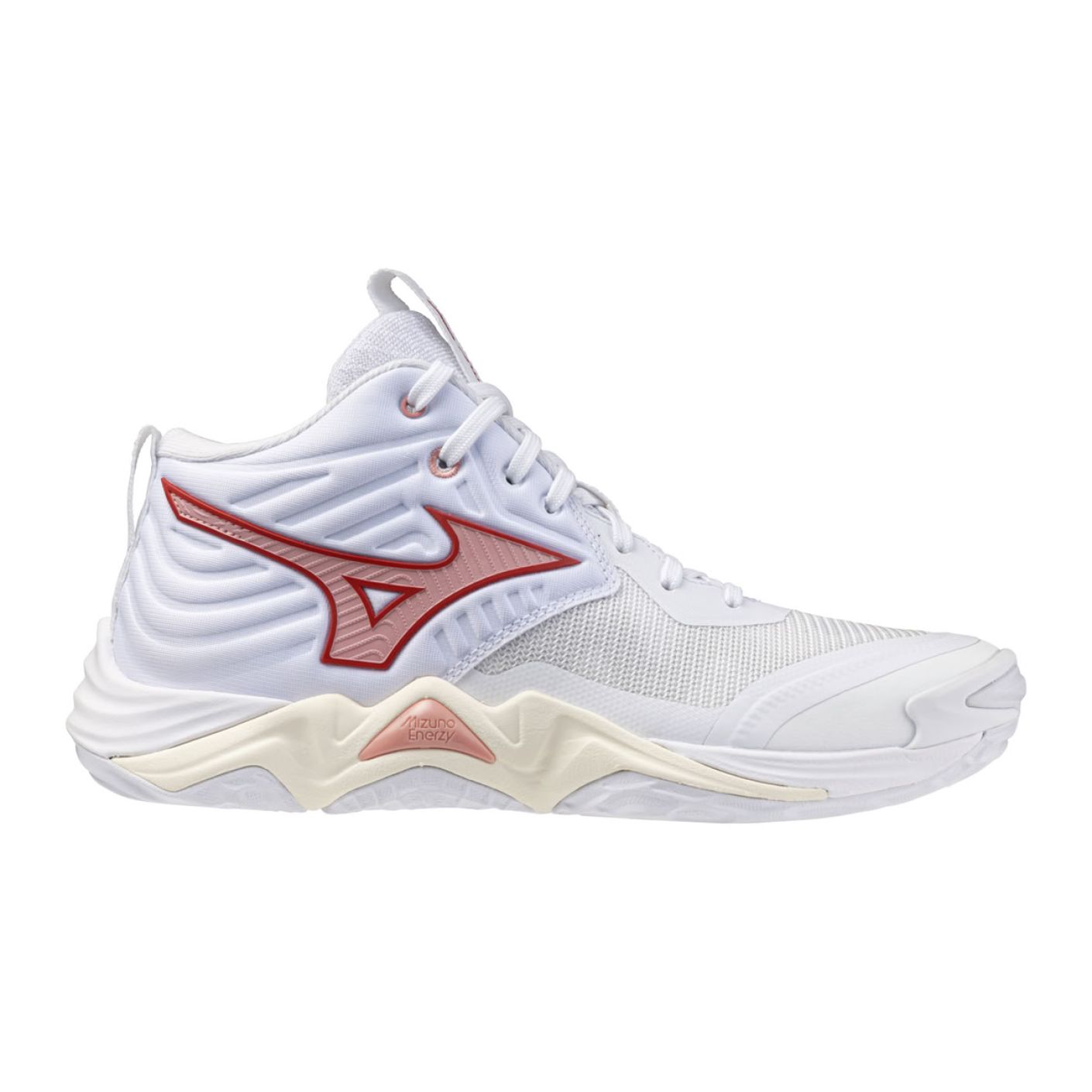 Mizuno Wave Momentum Elite Mid White/Rose Elegance/Lava Falls Women's