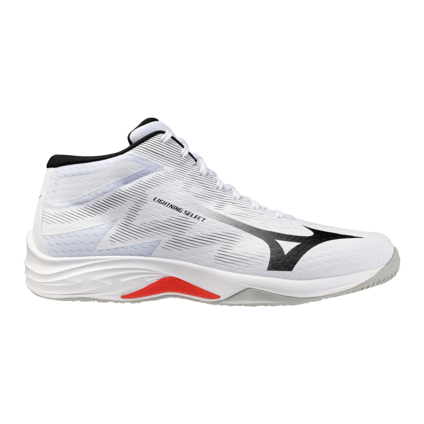 Mizuno Lightning Select Mid White/Black/Fiery Red