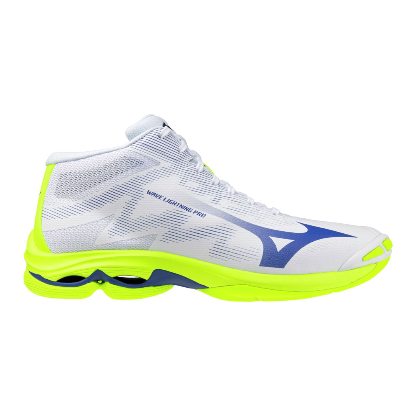 Mizuno Wave Lightning Pro Mid White/Lightning Yellow/Dazzling Blue