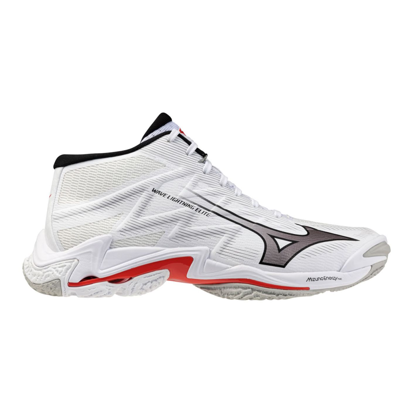 Mizuno Wave Lightning Elite Mid White/Black/Fiery Red