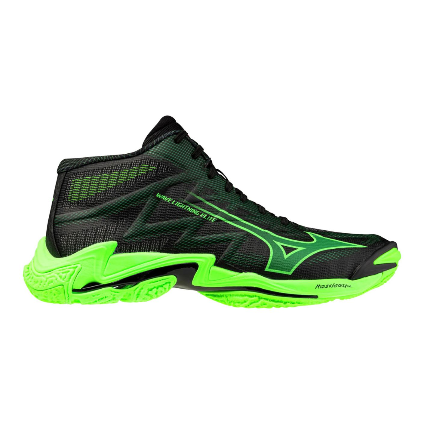 Mizuno Wave Lightning Elite Mid Black/Glowing Apple/Mandarin Orange