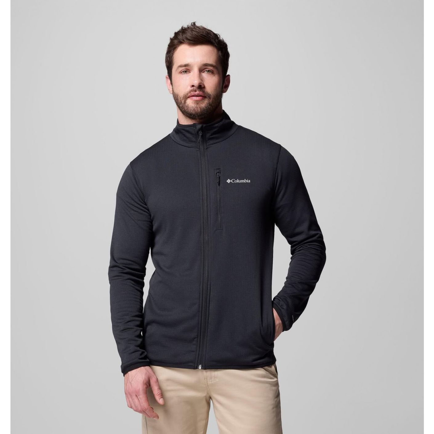 Columbia Essential Hike Grid Black Fleece Jacket for Men