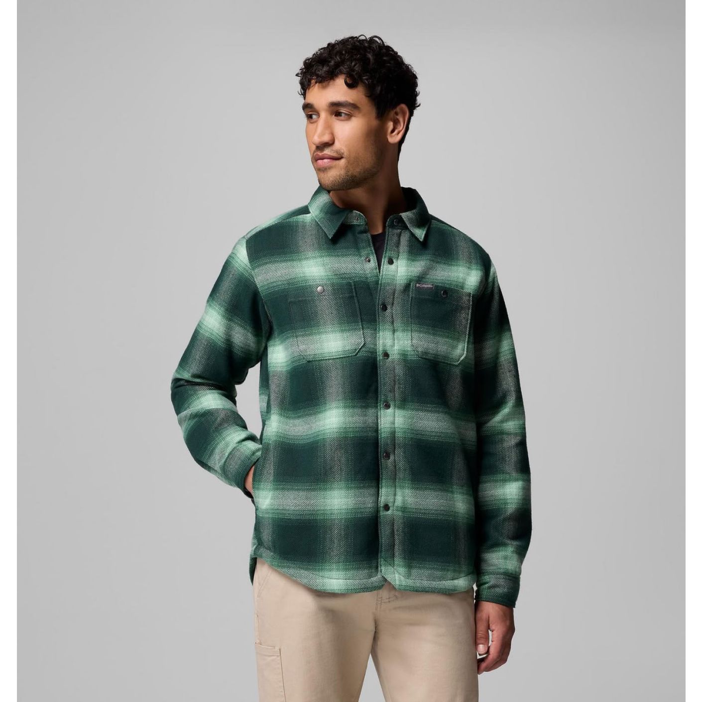 Columbia Windward II Rain Forest Bluerred Ombre Shirt for Men