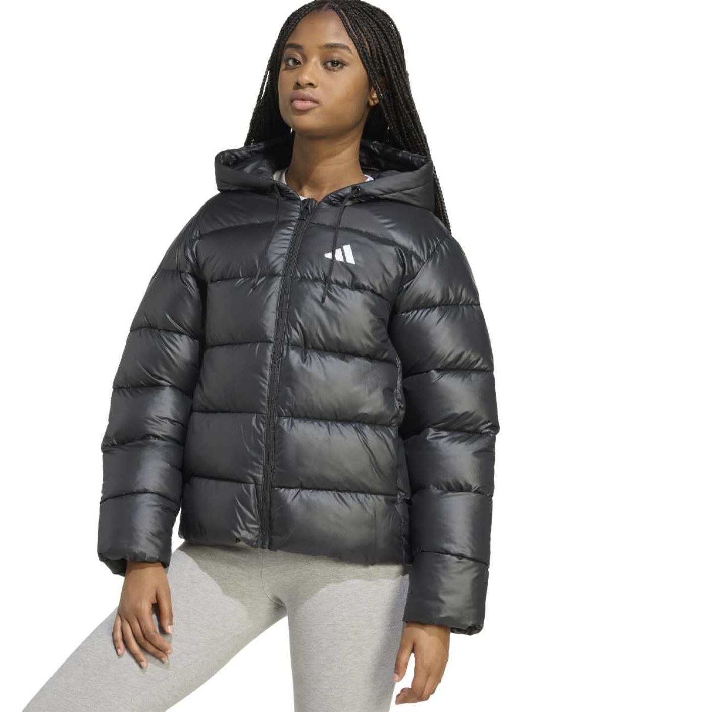 Adidas Synthetic Down Jacket with Hood Climawarm Black for Women