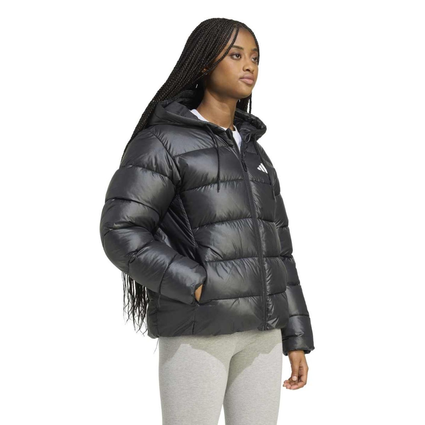 Adidas Kunstfaserjacke mit Kapuze Climawarm Schwarz für Damen