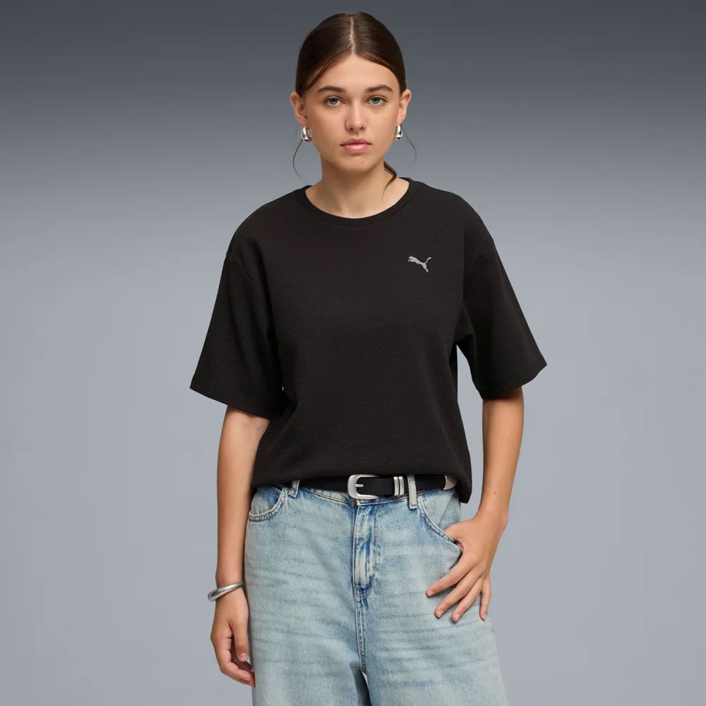 Puma T-Shirt Relaxed Essential Elevated Black da Donna 