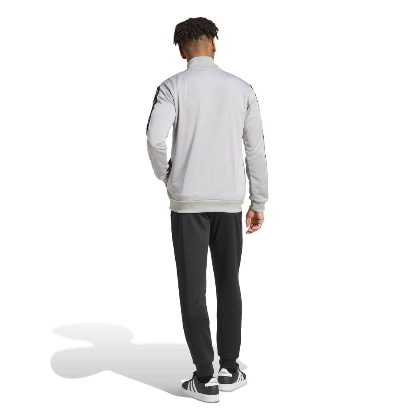 Adidas French Terry Tracksuit 3-Stripess mgreyh/mgsogr for Men