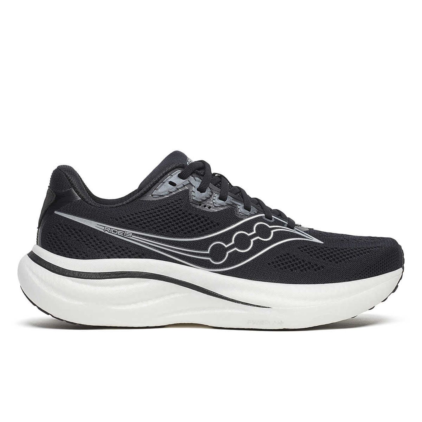 Saucony Ride 19 Black/Silver da Uomo
