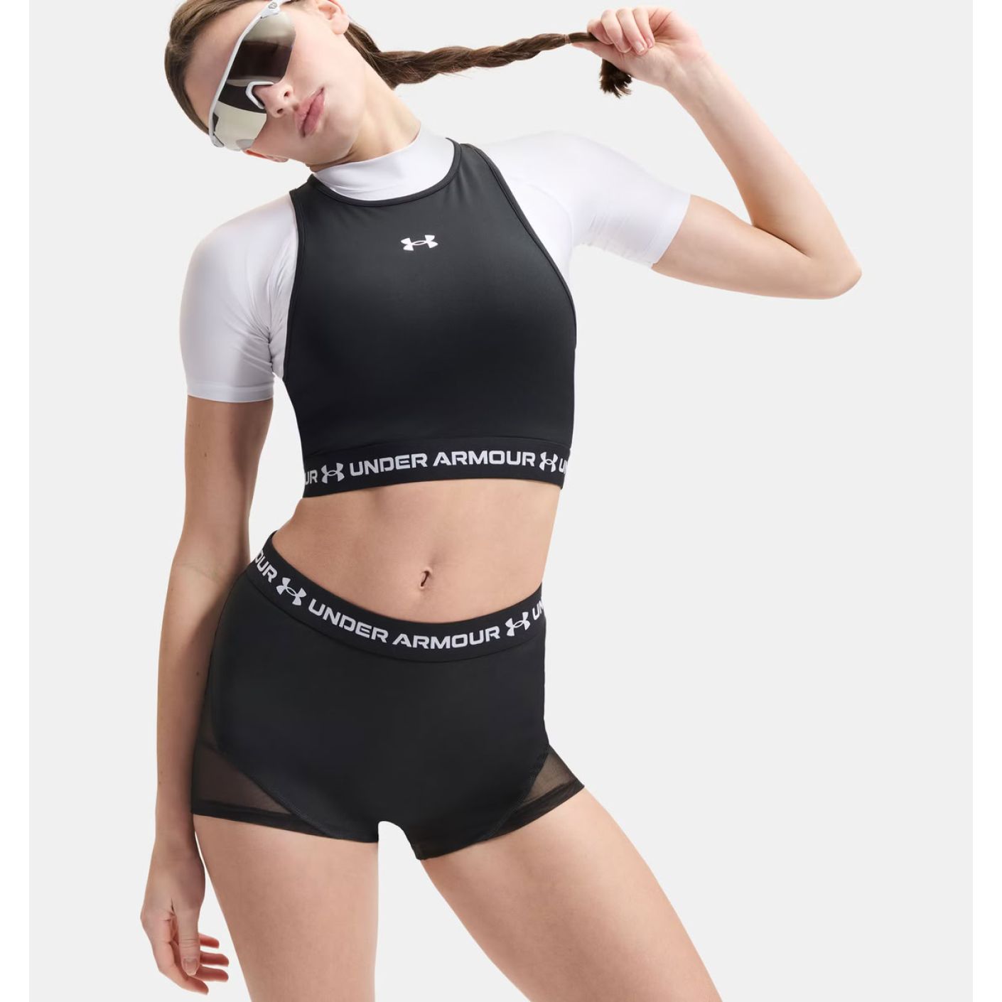 Under Armour Canotta HeatGear Mesh Ultimate Schwarz/Weiß da Donna