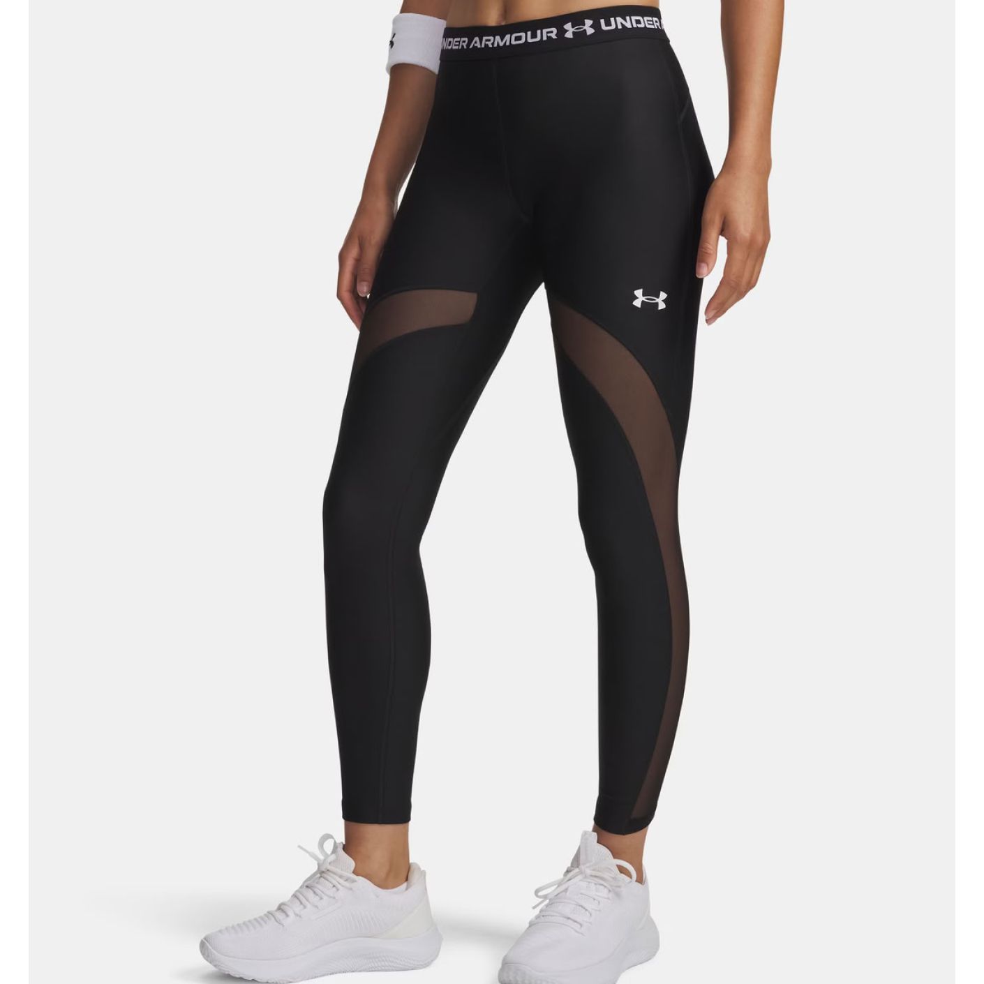 Under Armour Leggings HeatGear Mesh Ultimate Schwarz/Weiß