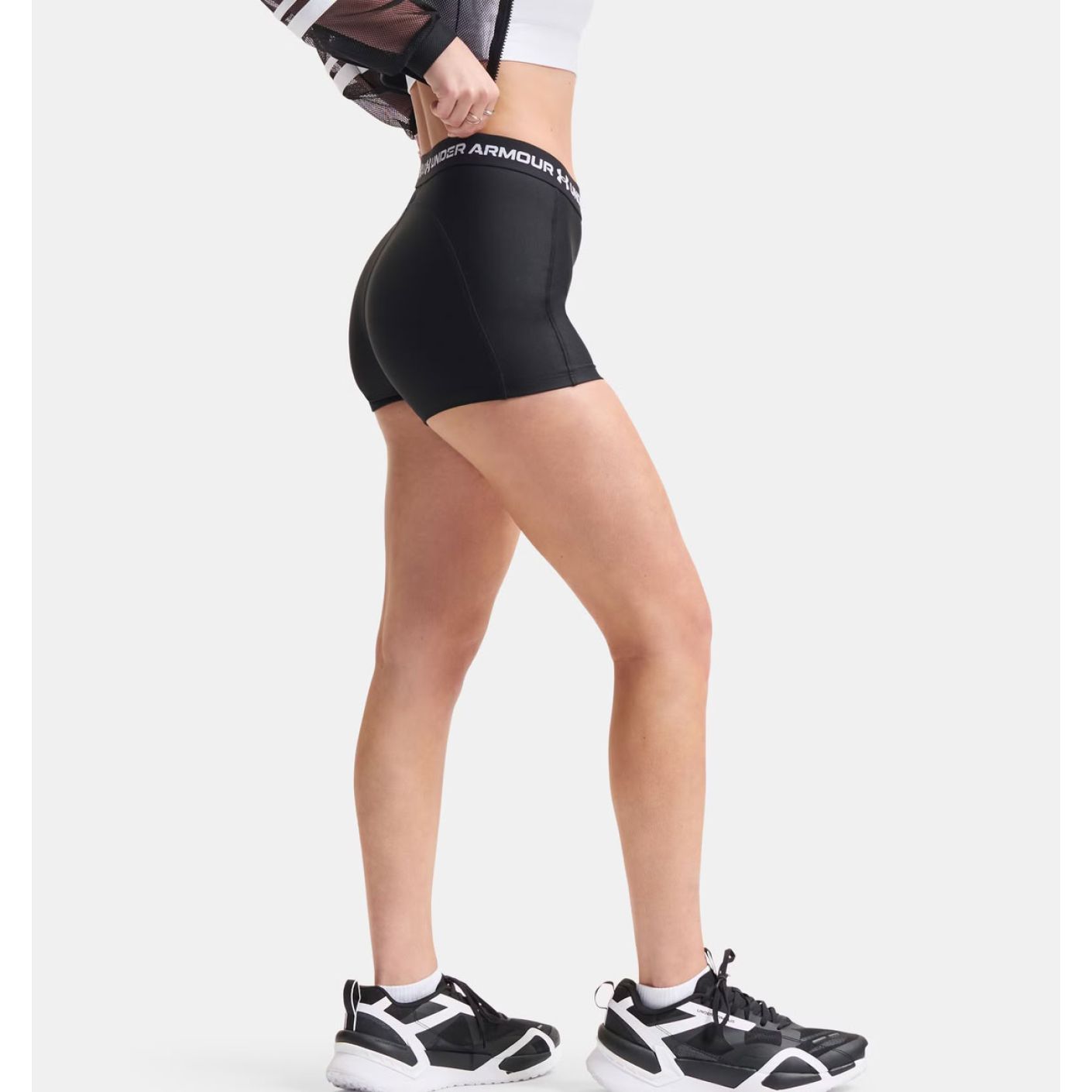 Under Armour HeatGear Shorty Ultimate Black/White da Donna