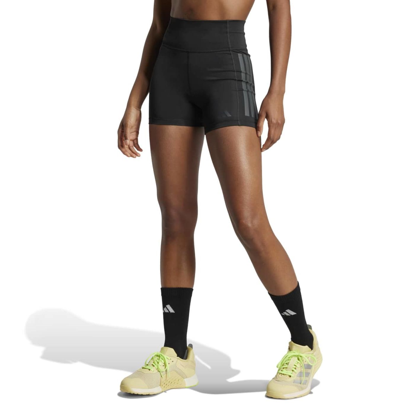 Adidas Leggings Short Optimé 3-Stripes Neri da Donna