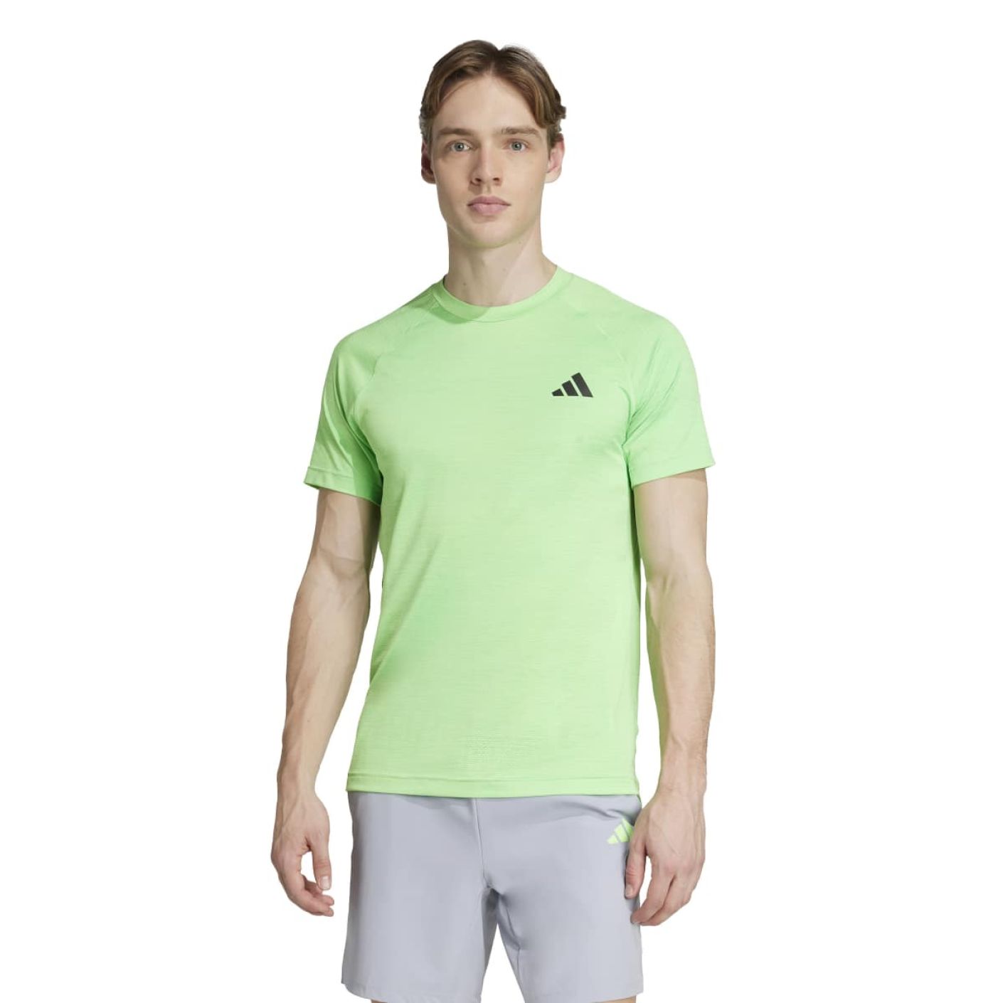 Adidas T-Shirt Gym+ Lime Burst Mel. da Uomo