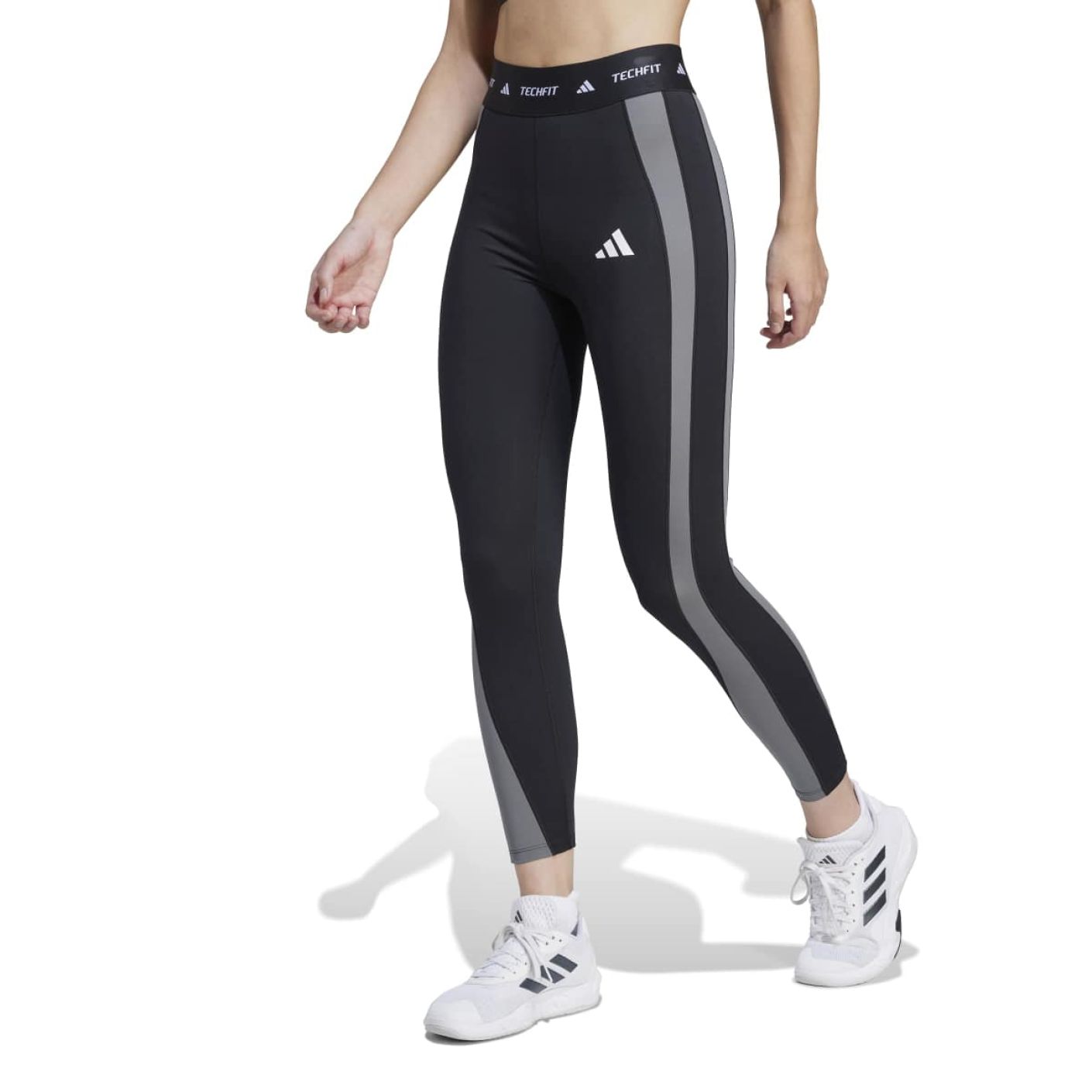 Adidas Leggings 7/8 Techfit Colorblock Black/Grey Four da Donna