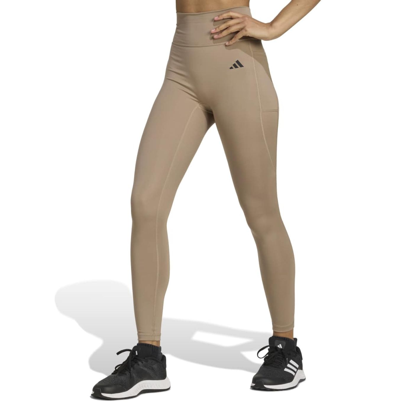Adidas Leggings 7/8 Optimé Essentials Chalky Brown da Donna