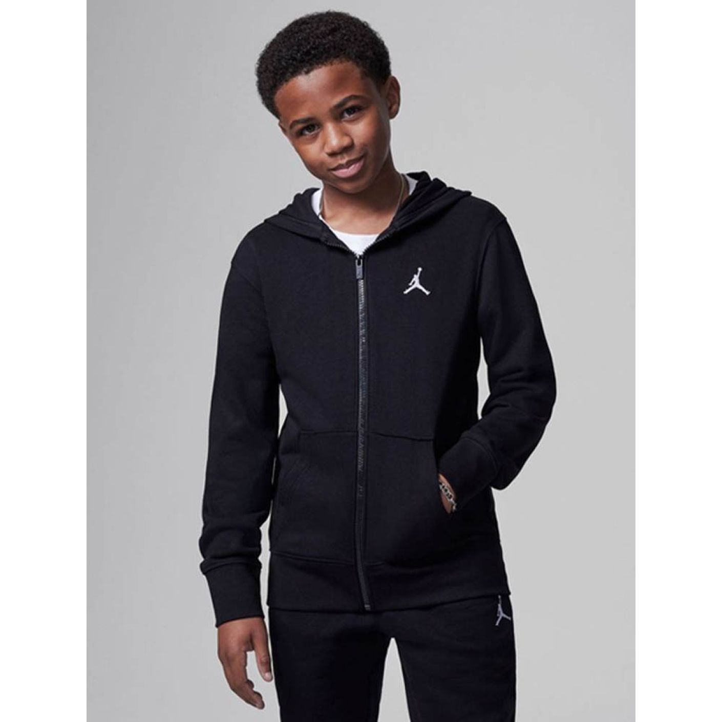 Nike Felpa MJ Brooklyn Full Zip Nera da Bambino