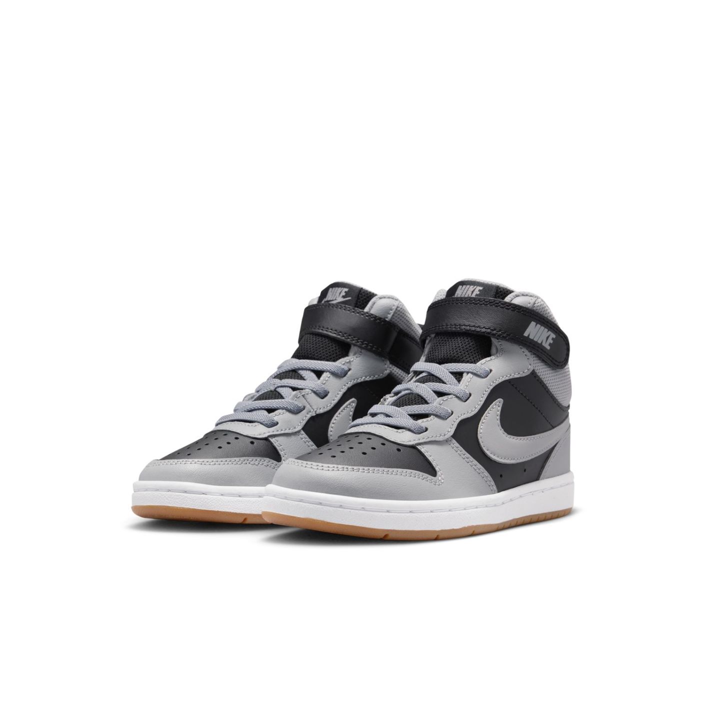 Nike Court Borough Mid 2 Black/Smoke Grey/White/Gum Med Brown da Bambini