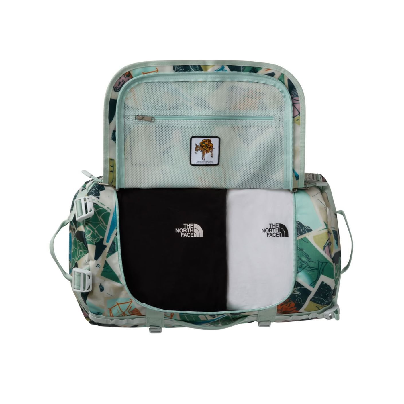 The North Face Duffel Base Camp S Opal Frost/Postcards Print/Pearl Stone