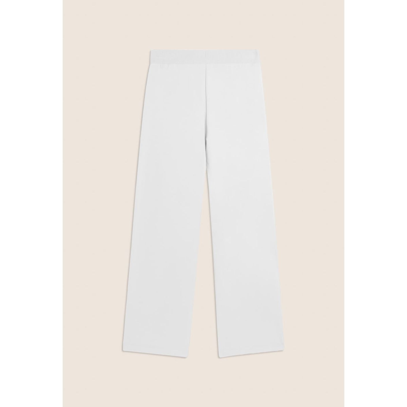 Freddy Wide Leg Pants with Logo Drawstring White