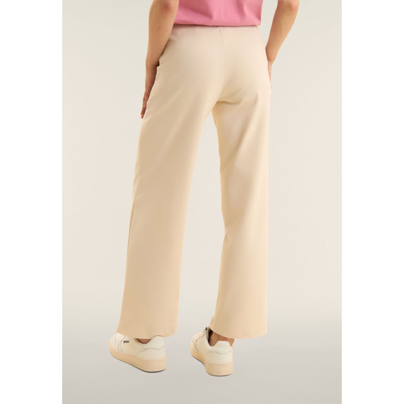 Freddy Weite Bein Hose mit logierter Kordel Whitecup Grey