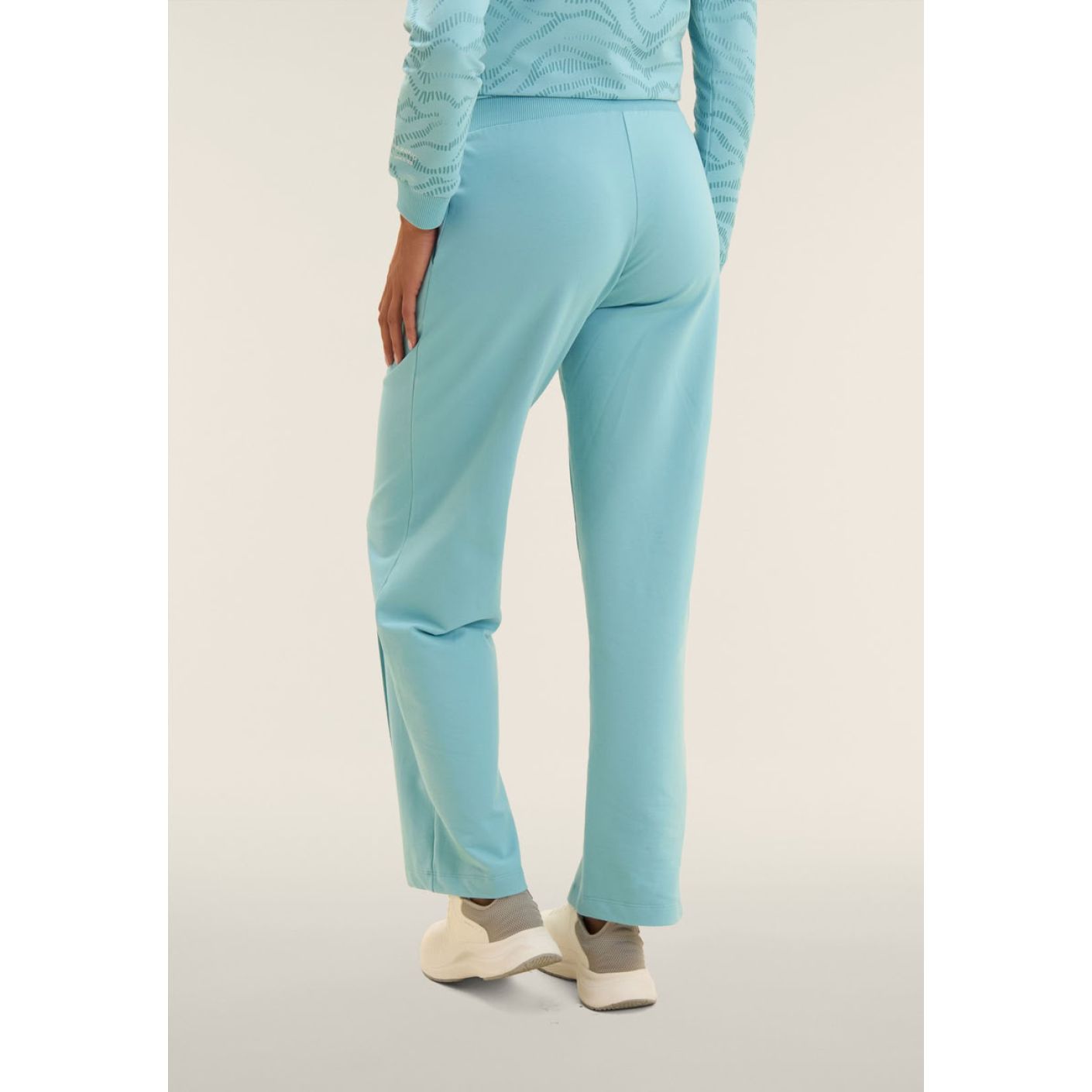 Freddy Weite Beinform Hose mit logierter Kordelzug Milky Blue für Damen