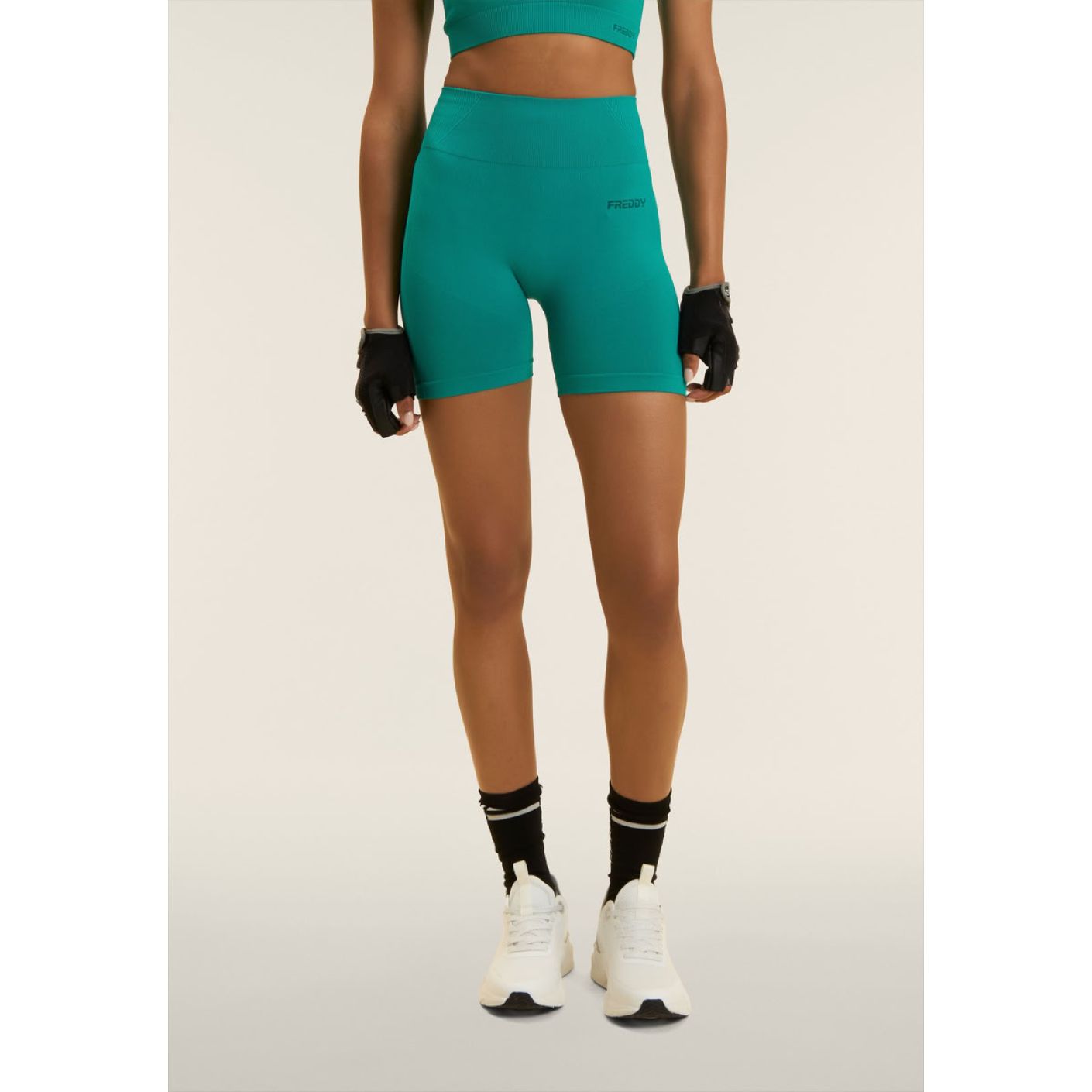 Freddy High-Waisted Seamless Shorts Teal Blue for Women