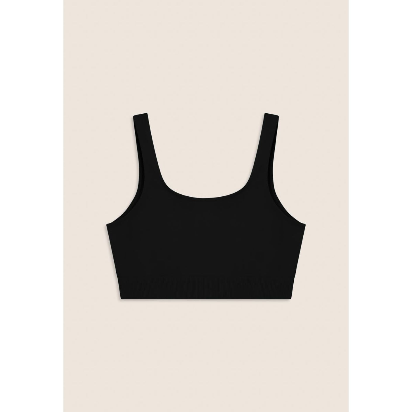 Freddy Top Seamless con fascia sottoseno in costina Nero da Donna