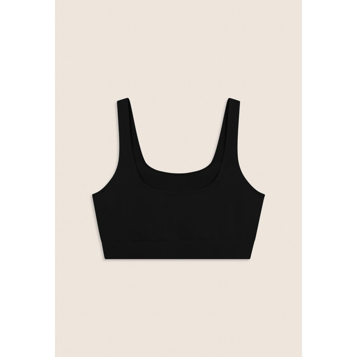 Freddy Top Seamless with underbust ribbed band Black for Women