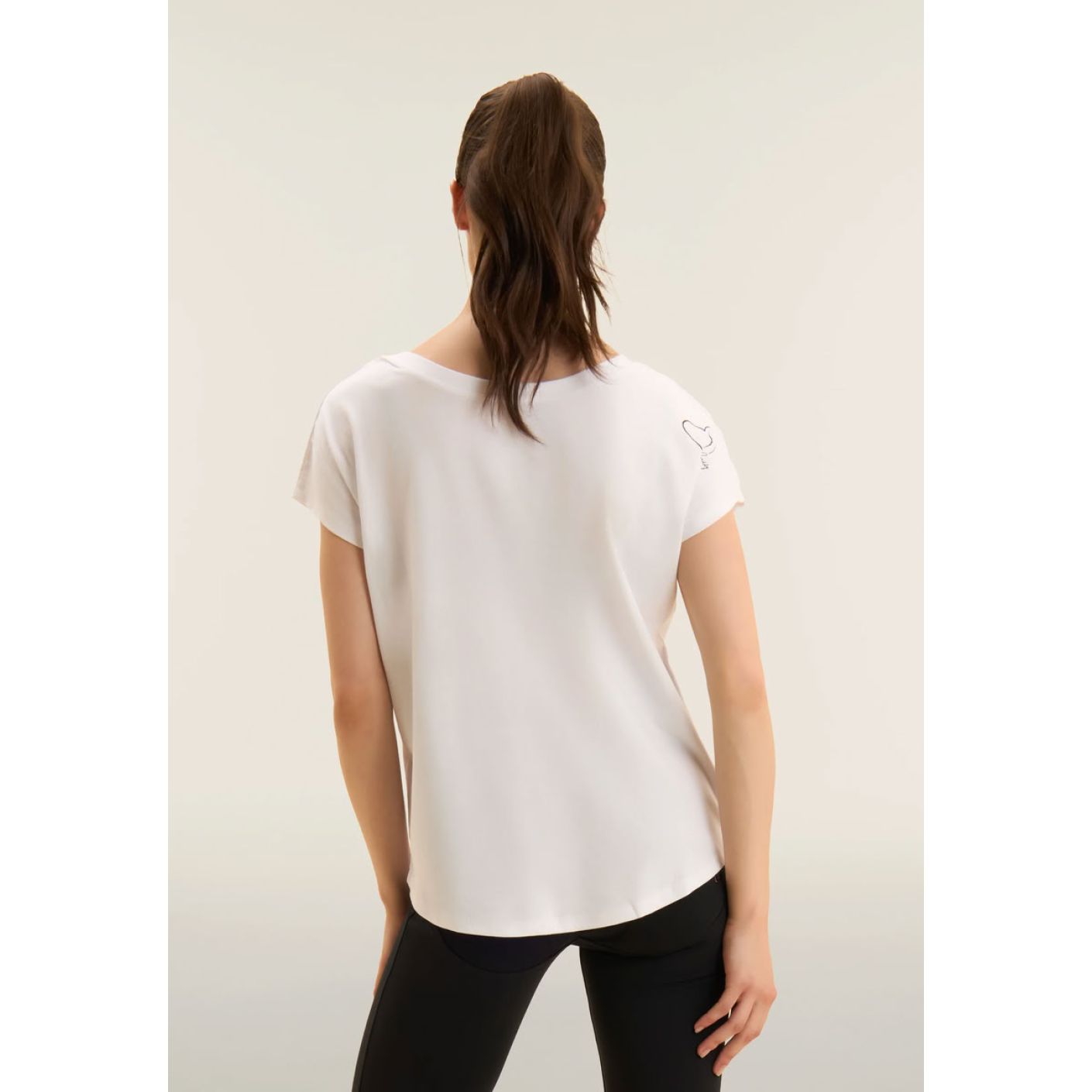 Freddy T-Shirt Reversibile con cuori Bianca da Donna