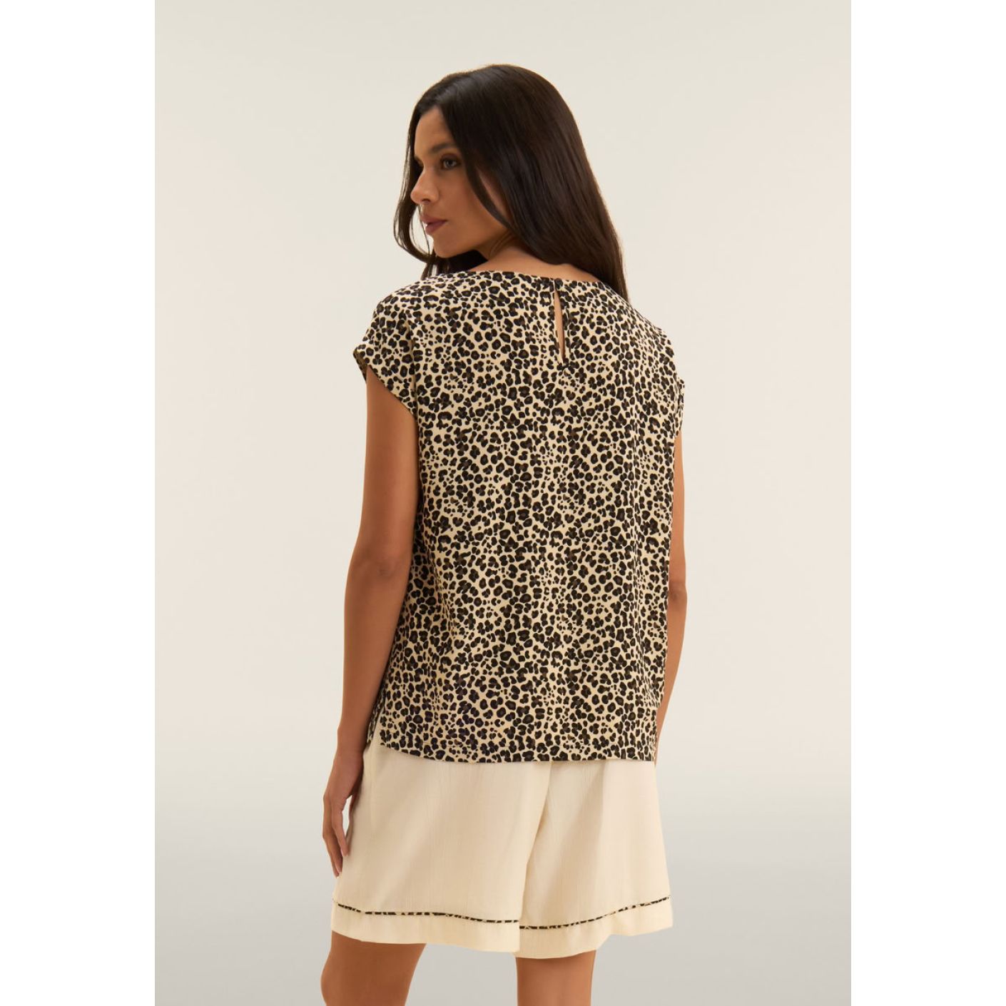 Freddy T-Shirt i Viscosa fantasia Animalier Whitecup Grey da Donna