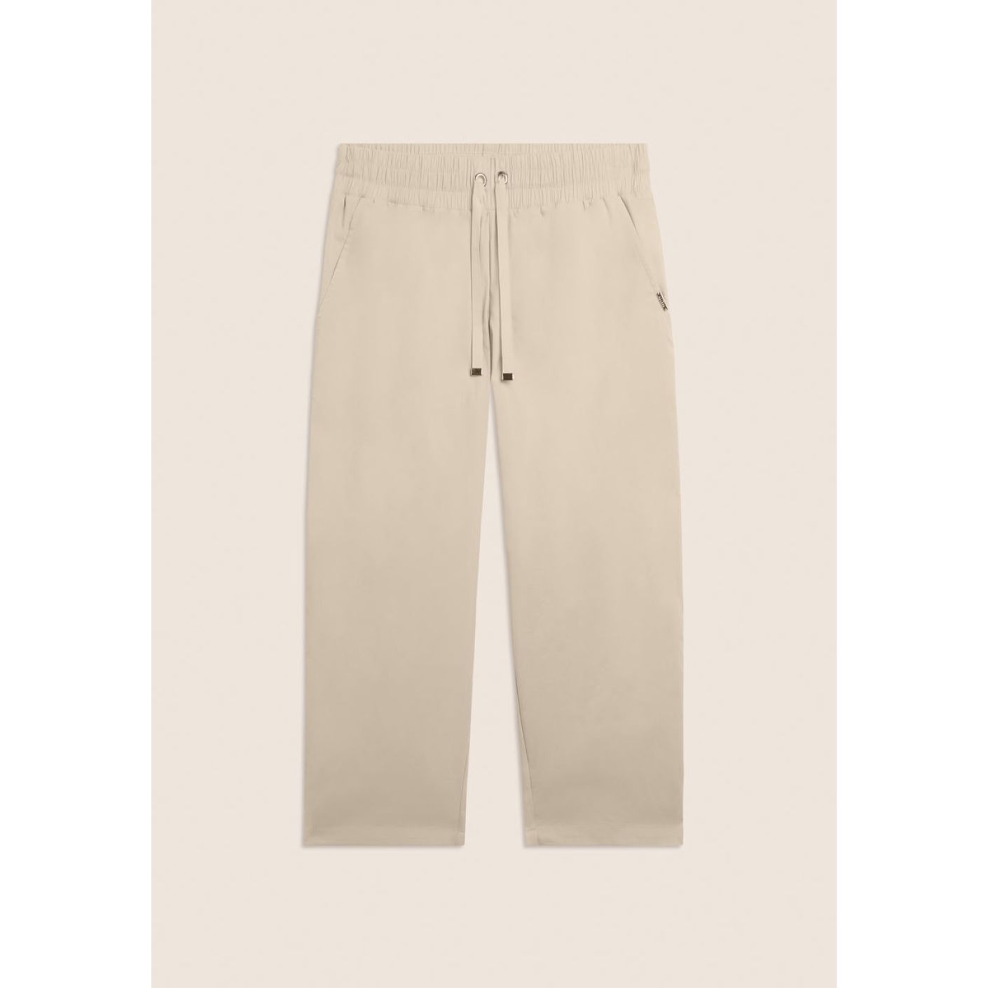 Freddy Pantalone Cropped in Popeline elasticizzato Whitecup Grey da Donna