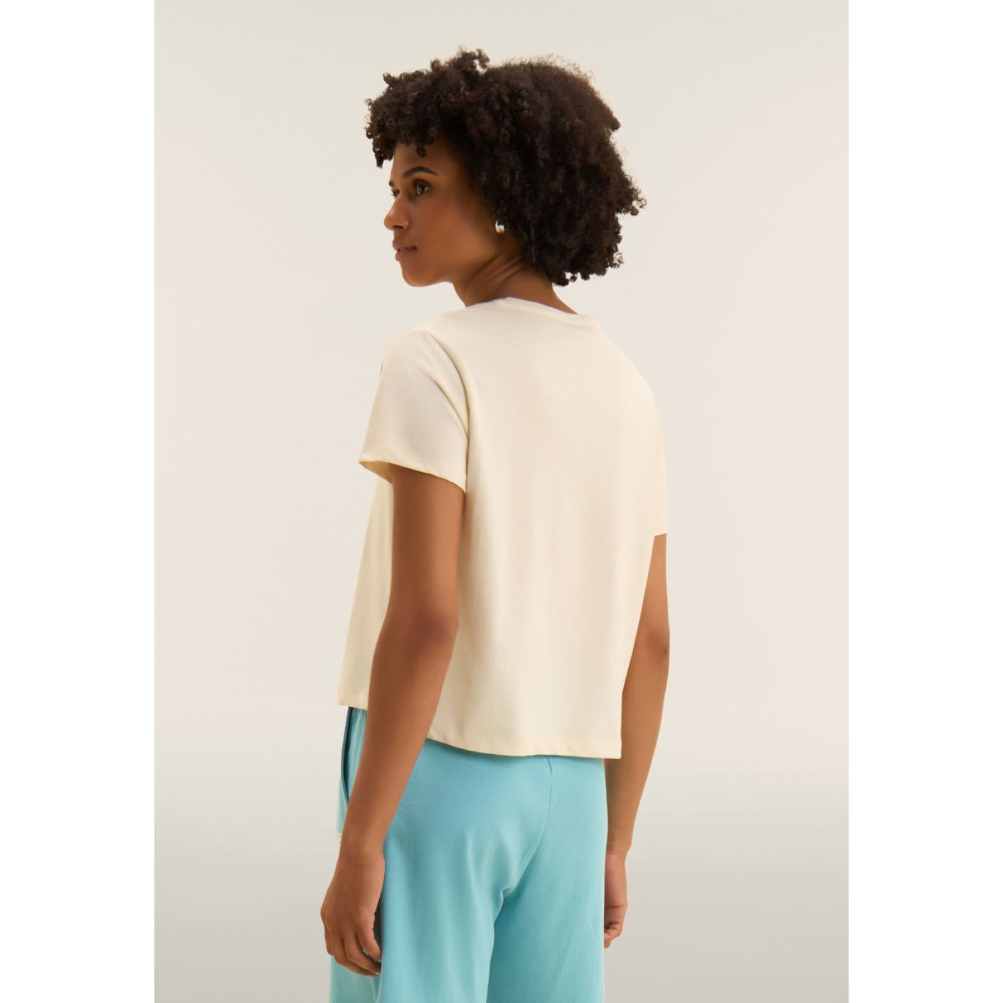 Freddy T-Shirt Cropped logo piccolo Whitecup Grey for Women