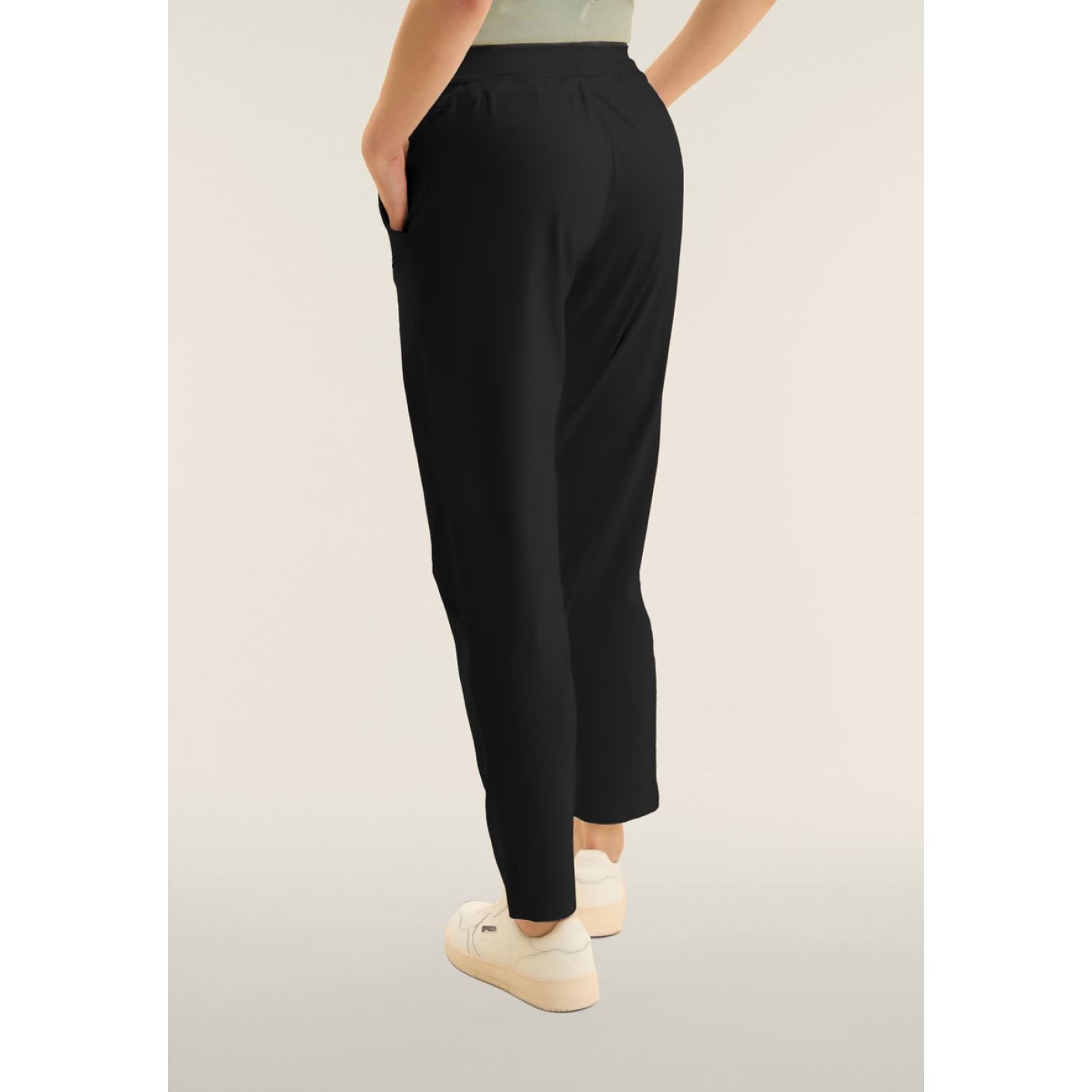 Freddy Pantalone con coulisse Jersey Elasticizzato Nero da Donna