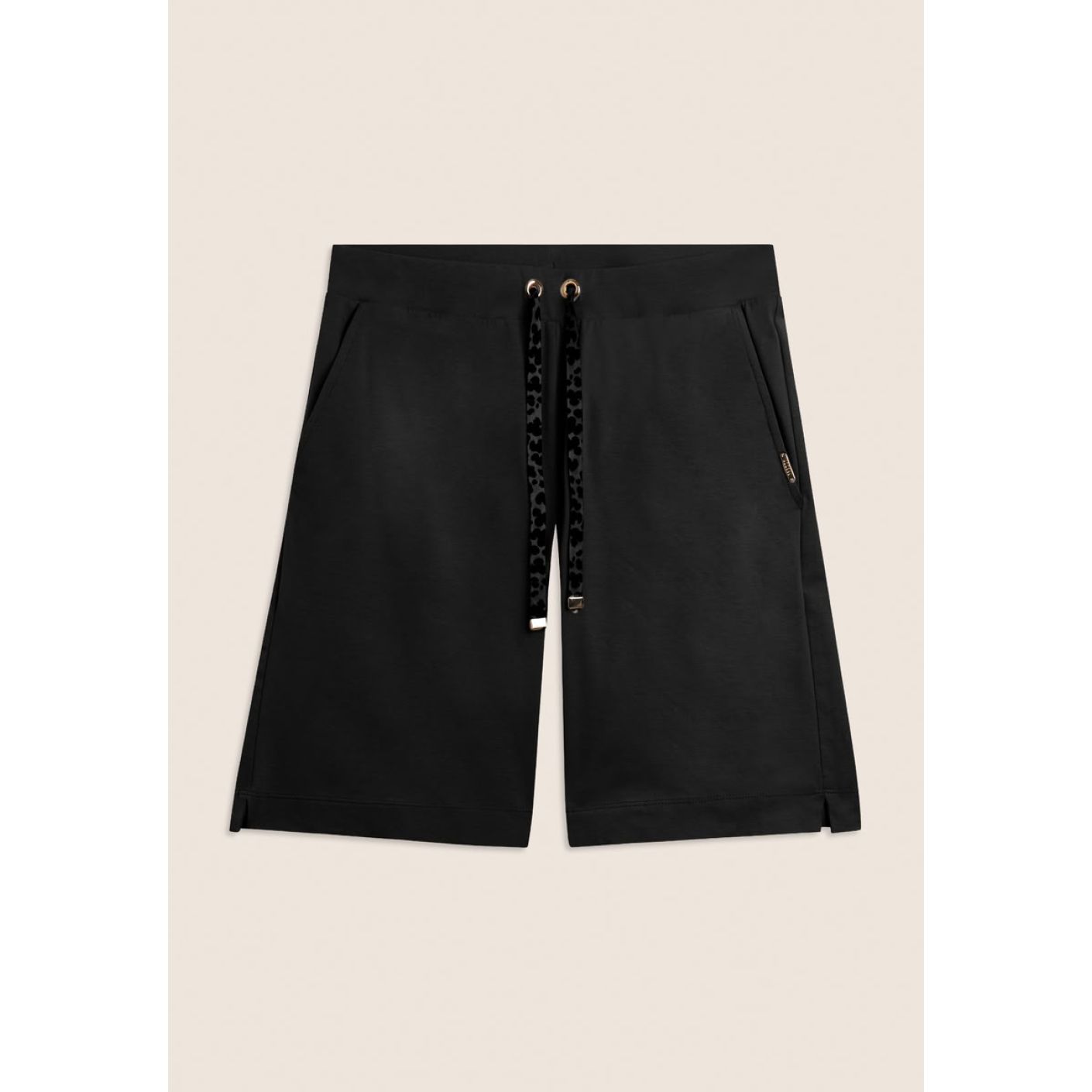 Freddy Bermuda in Jersey with Side Slits Black for Women