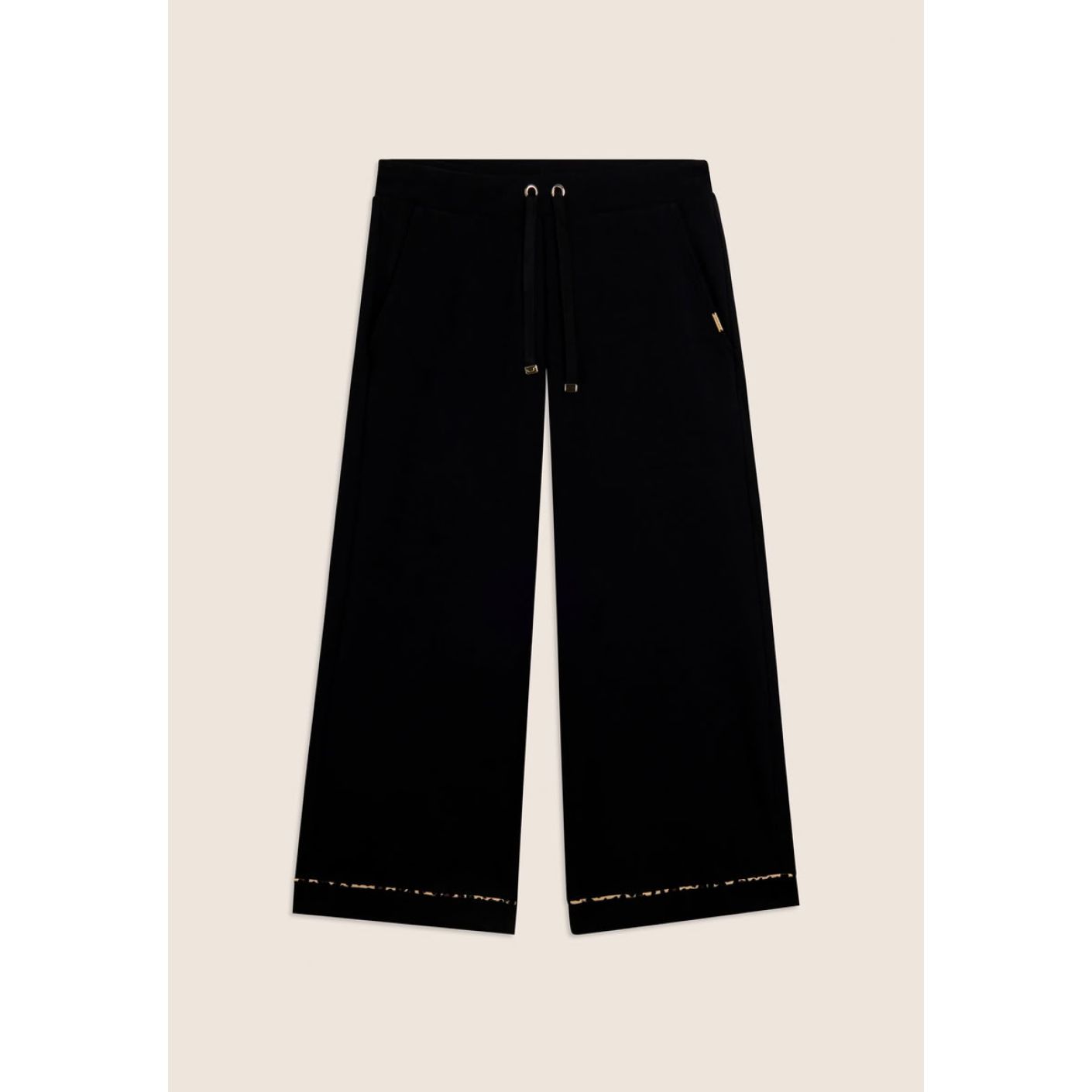 Freddy Cropped wide Leg Pants with animalier detail Black for Women