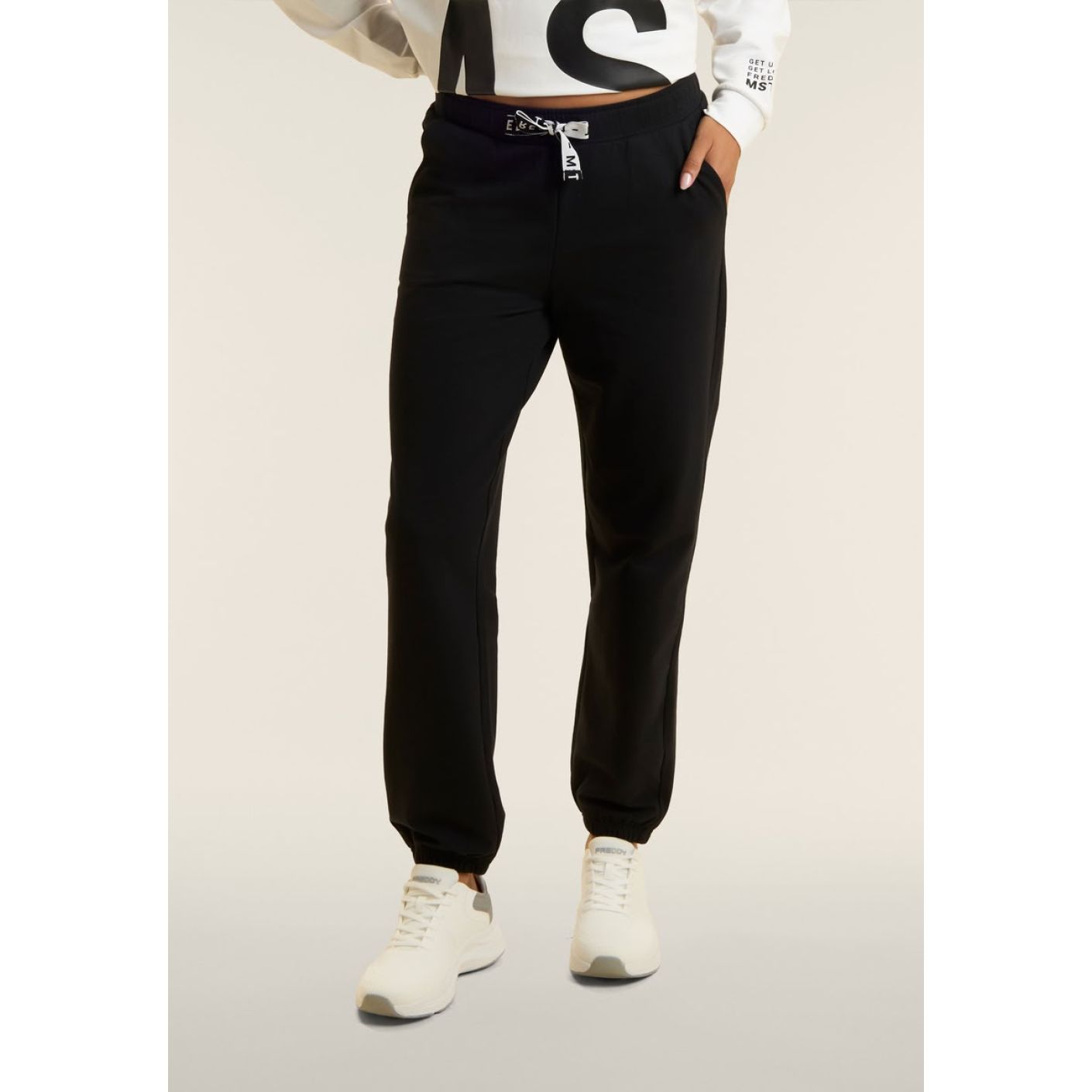 Freddy Pantaloni regular con coulisse Neri da Donna