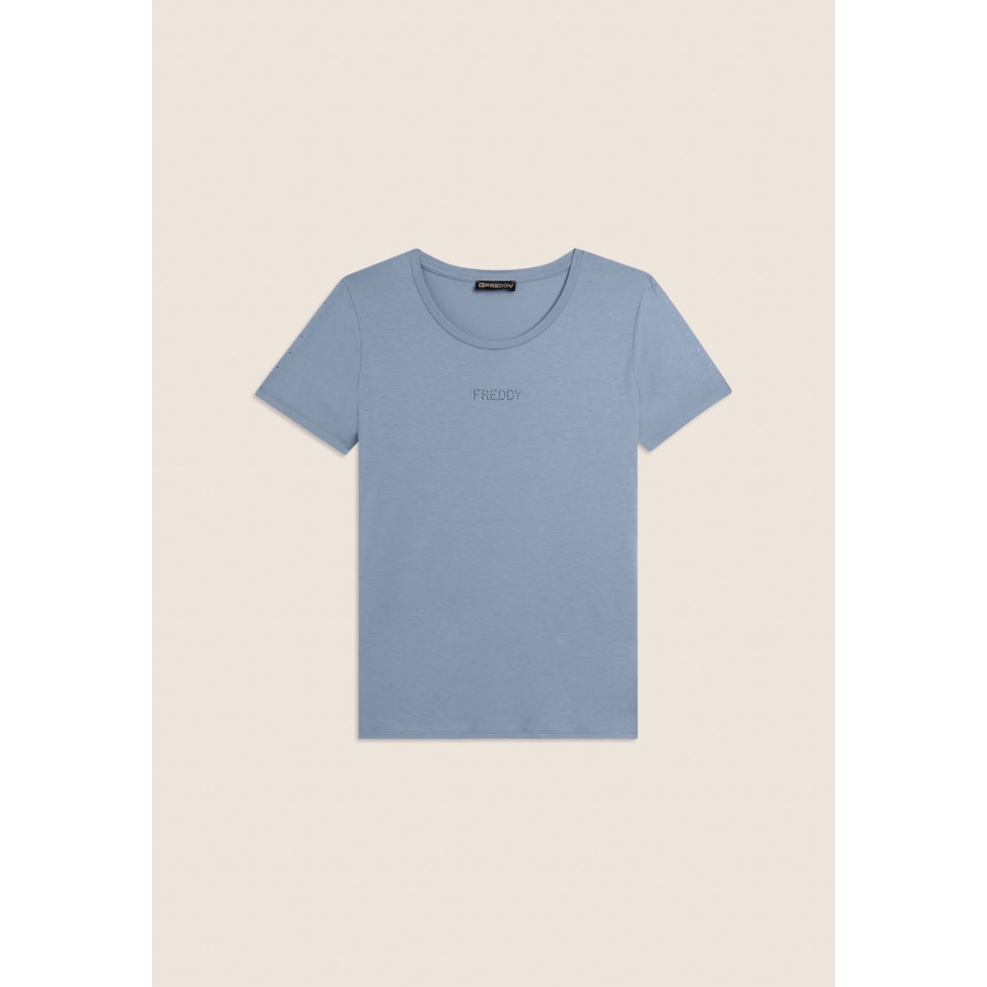Freddy T-Shirt with cut-out detail and rhinestones Ashley Blue for Women