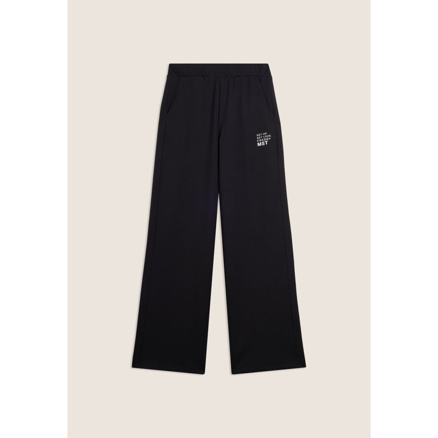 Freddy Pantalone Wide Leg Regular con grafica Nero da Donna