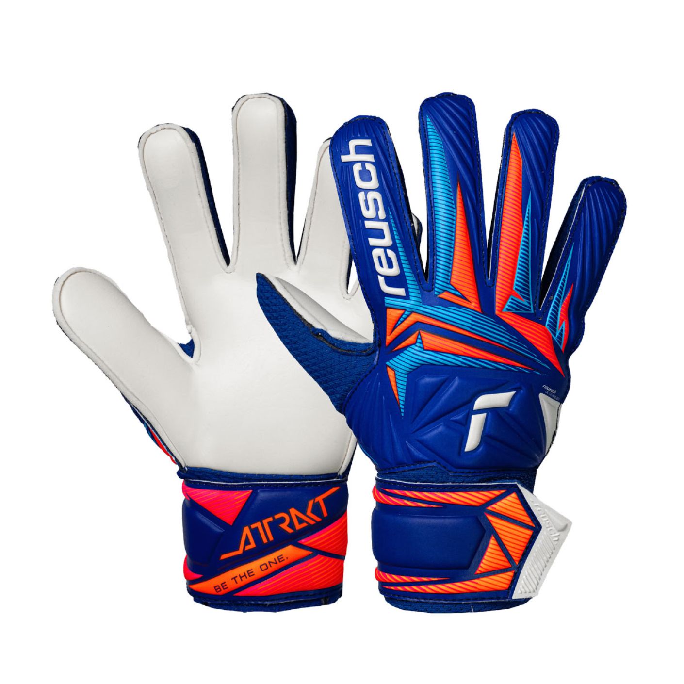 Reusch Guanti Attrakt Solid Junior Sharp Blue/White/Shock Orange