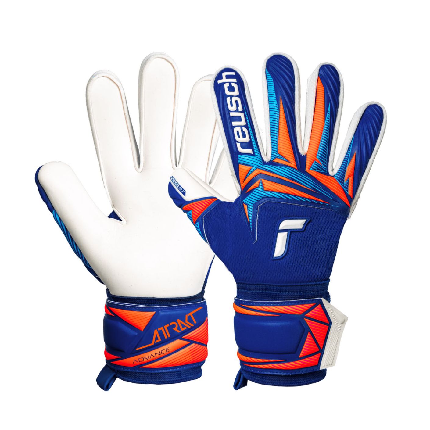 Reusch Guanti Attrakt Advance Sharp Blue/White/Shock Orange