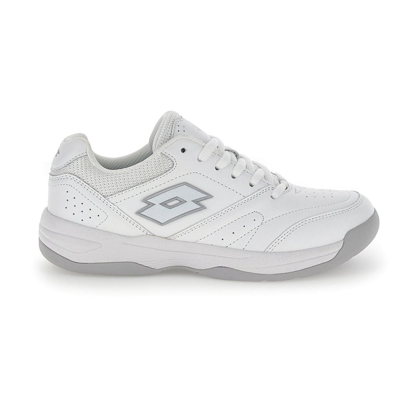 Lotto Court Logo AMF XX All White/Silver Metal Women's