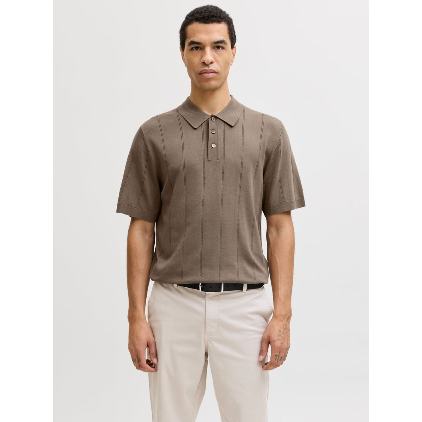Jack & Jones Polo in knit Morel for Men