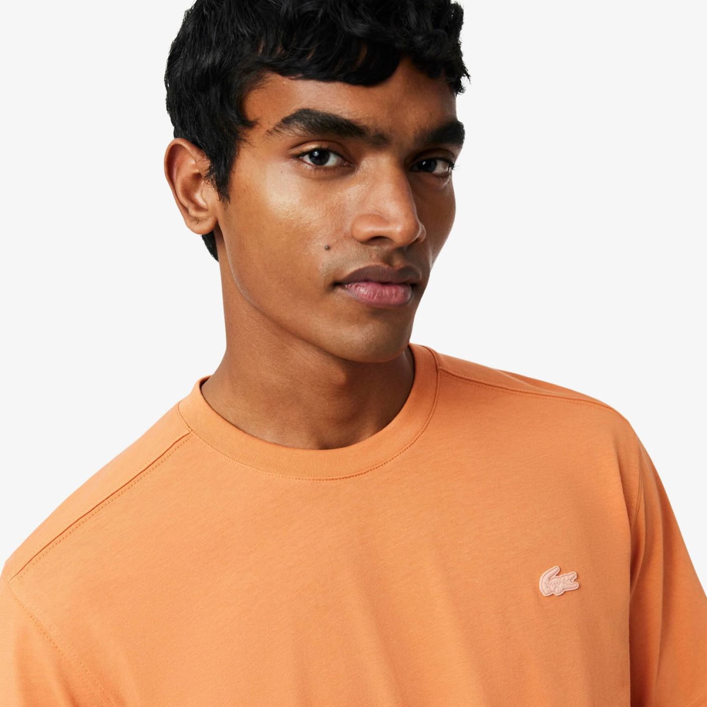 Lacoste T-Shirt Ultra Dry Cotton Sport Arancione-IY0 da Uomo